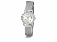 Guess dames horloge gw0534l1 staal quartz met zilverkleurig wijzerplaat en zirkonia en meshband - afbeelding 1 van  4