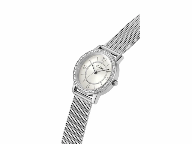 Guess dames horloge gw0534l1 staal quartz met zilverkleurig wijzerplaat en zirkonia en meshband - afbeelding 2 van  4