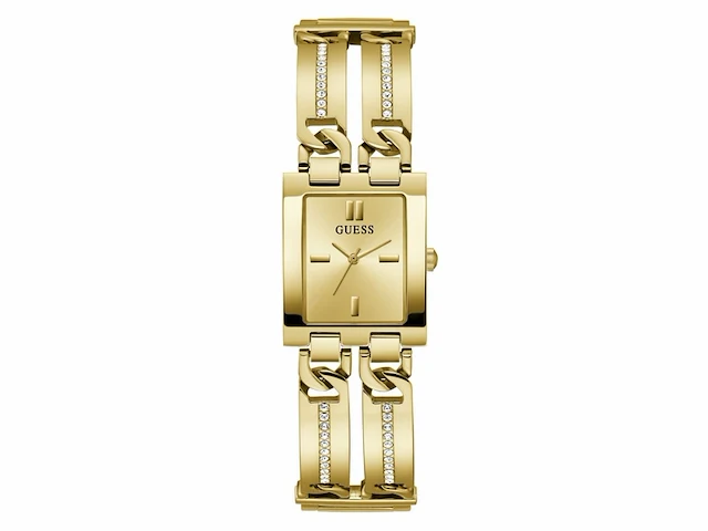 Guess dames horloge gw0668l2 staal met geelgouden plating quartz vierkant met zirkonia - afbeelding 1 van  4