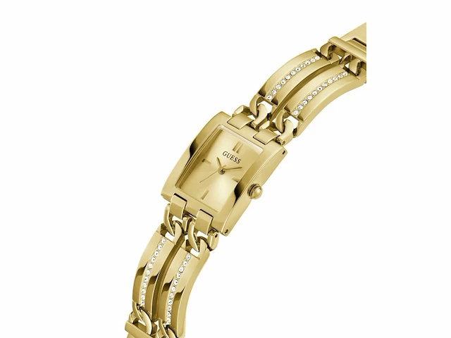 Guess dames horloge gw0668l2 staal met geelgouden plating quartz vierkant met zirkonia - afbeelding 2 van  4