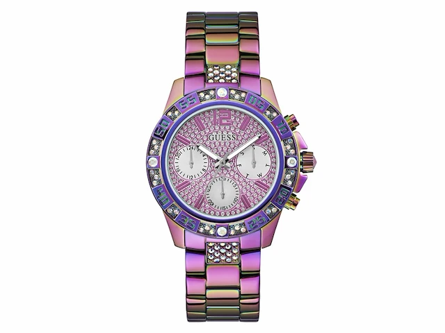 Guess dames horloge majesty roestvrij staal, regenboog - afbeelding 1 van  6