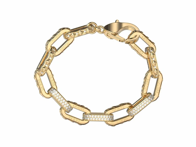 Guess damesarmband matelasse goudkleurig jubb04579jwygs 18 cm - afbeelding 1 van  1