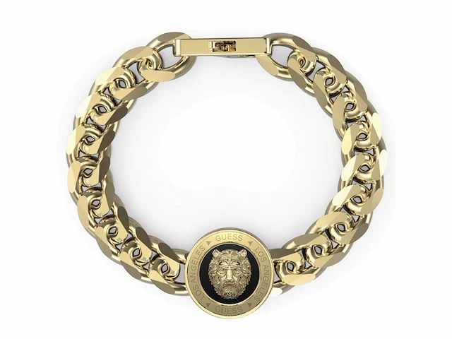 Guess heren stalen goldplated armband lion king 21.50 cm - afbeelding 1 van  1