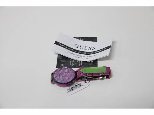 Guess iridescent peony analoog horloge paars - afbeelding 3 van  3