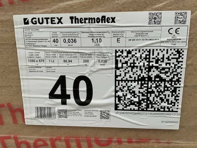 Gutex thermoflex 1350x575x40mm houtvezelisolatie (4x) - afbeelding 2 van  2
