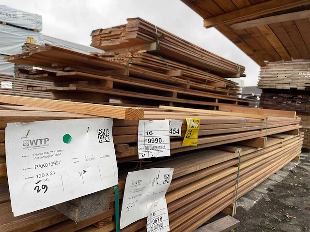 Guyana ipé hardhouten planken geschaafd 21x120mm, lengte 335cm (29x) - afbeelding 2 van  3