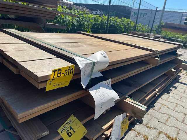 Guyana ipé hardhouten planken geschaafd 21x145mm, lengte 12/215cm, 7/245cm (19x) - afbeelding 2 van  3