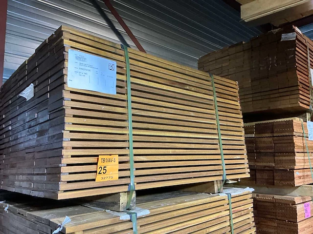 Guyana ipé hardhouten planken geschaafd 21x145mm, lengte 125cm (154x) - afbeelding 3 van  3