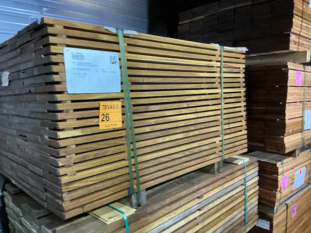 Guyana ipé hardhouten planken geschaafd 21x145mm, lengte 125cm (154x) - afbeelding 3 van  3