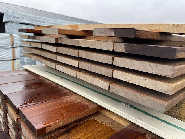 Guyana ipé hardhouten planken geschaafd 21x145mm, lengte 185cm (27x) - afbeelding 3 van  3