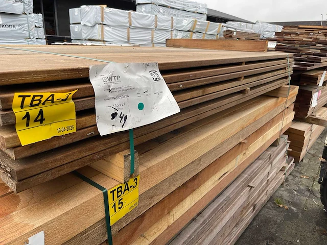 Guyana ipé hardhouten planken geschaafd 21x145mm, lengte 185cm (49x) - afbeelding 2 van  3