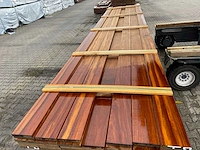 Guyana ipé hardhouten planken geschaafd 21x145mm, lengte 520cm (36x) - afbeelding 1 van  3