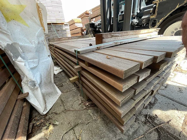 Guyana ipé hardhouten planken geschaafd 21x70mm, lengte 15/245cm 45/215cm 15/185cm (75x) - afbeelding 2 van  3