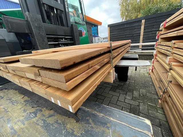 Guyana ipé hardhouten planken geschaafd 21x90mm, lengte 185cm (90x) - afbeelding 2 van  3