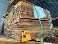 Guyana ipé kopse veer en groef (buitenparket) 650x145x21mm (111x) - afbeelding 2 van  3