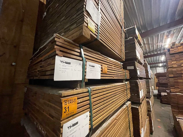 Guyana ipé latten geschaafd 1250-1550x70x21mm (134x) - afbeelding 4 van  4