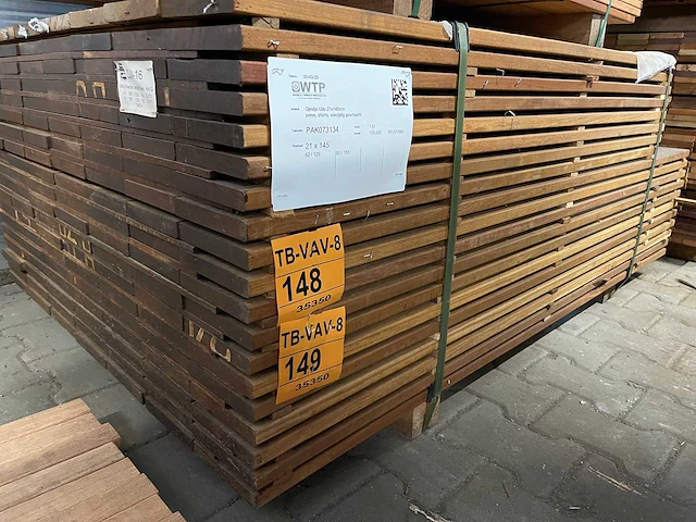 Guyana ipé planken geschaafd 1250x145x21mm (62x) - afbeelding 4 van  4