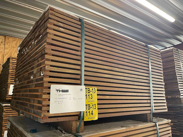 Guyana ipé planken geschaafd 1250x70x21mm (154x) - afbeelding 4 van  4