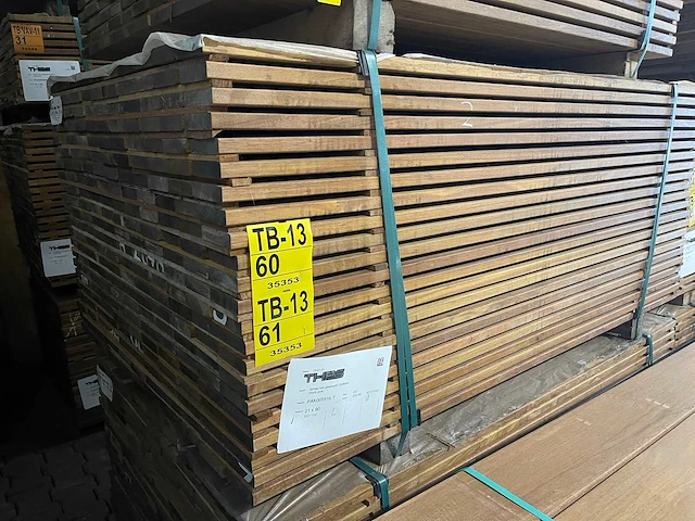 Guyana ipé planken geschaafd 1550x90x21mm (121x) - afbeelding 4 van  4