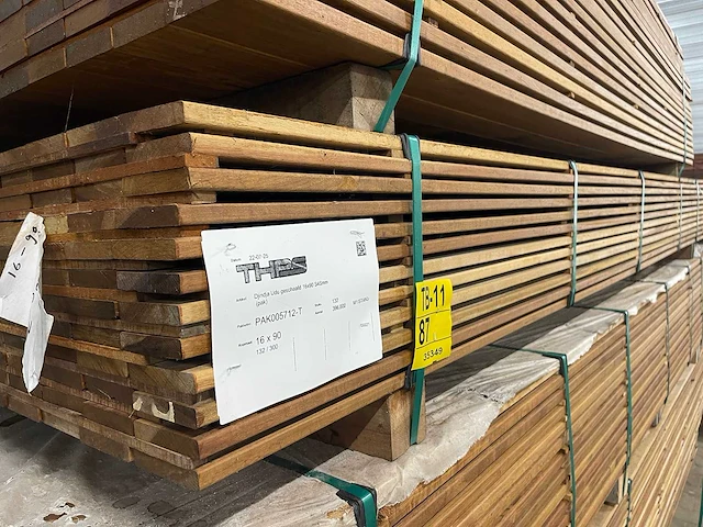 Guyana ipé planken geschaafd 3000x90x16mm (132x) - afbeelding 2 van  3