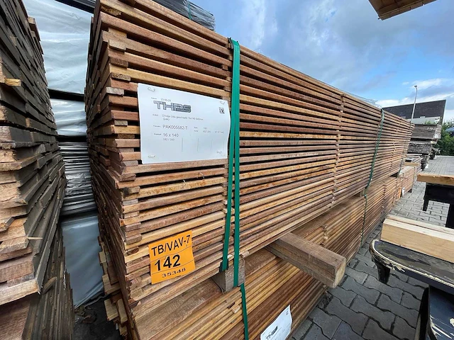 Guyana ipé planken geschaafd 3500x140x16mm (182x) - afbeelding 2 van  3