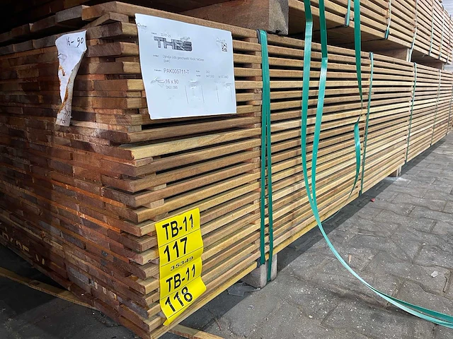 Guyana ipé planken geschaafd 3500x90x16mm (121x) - afbeelding 4 van  4