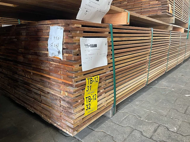 Guyana ipé planken geschaafd 4500x90x16mm (121x) - afbeelding 4 van  4