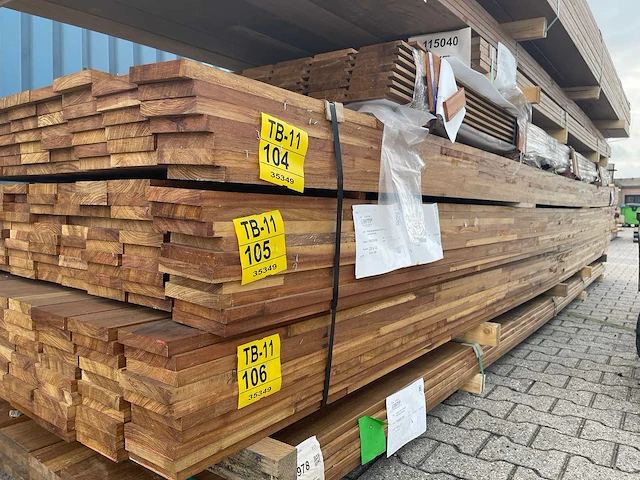 Guyana ipé planken geschaafd gevingerlast 4340-5000x120x21mm (79x) - afbeelding 2 van  3