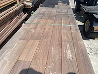 Guyana ipé planken geschaafd/gevingerlast 5000x140x18mm (75x) - afbeelding 1 van  3