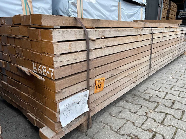 Guyana teak balken fijnbezaagd 3000-4500x100x50mm (99x) - afbeelding 2 van  3