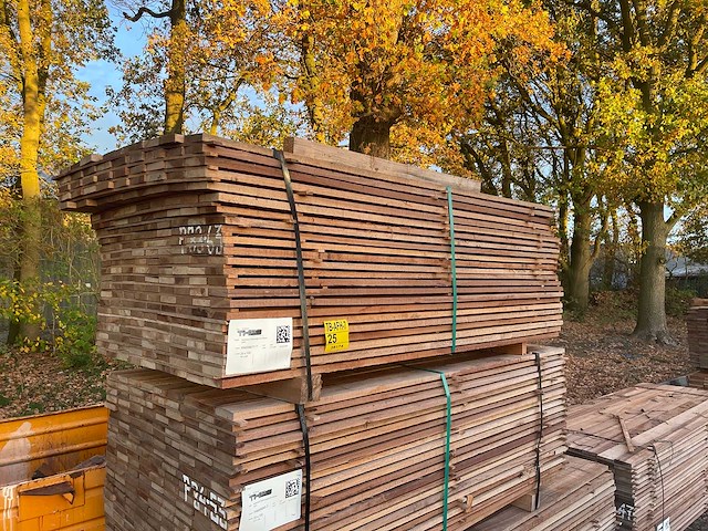 Guyana teak beschoeiingsplanken 2000x100x20mm (207x) - afbeelding 4 van  4