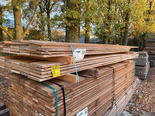 Guyana teak beschoeiingsplanken 2500-3500x200x20mm (43x) - afbeelding 4 van  4