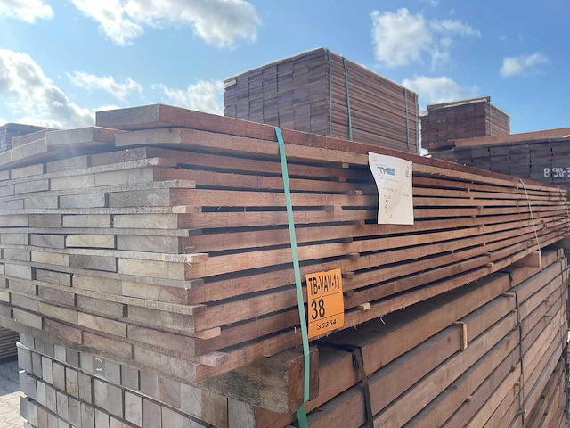 Guyana teak beschoeiingsplanken 3500x150x20mm (69x) - afbeelding 4 van  4
