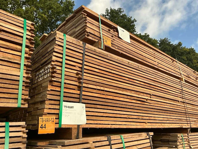Guyana teak beschoeiingsplanken 4000x100x20mm (207x) - afbeelding 4 van  4