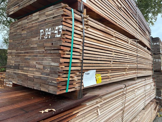 Guyana teak beschoeiingsplanken 4000x100x20mm (207x) - afbeelding 4 van  4
