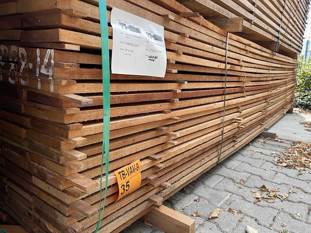 Guyana teak beschoeiingsplanken 4000x150x20mm (138x) - afbeelding 4 van  4