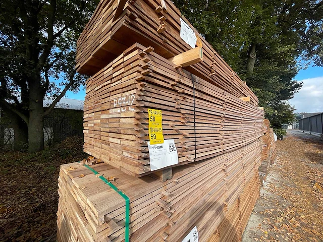 Guyana teak beschoeiingsplanken 4000x150x20mm (69x) - afbeelding 4 van  4