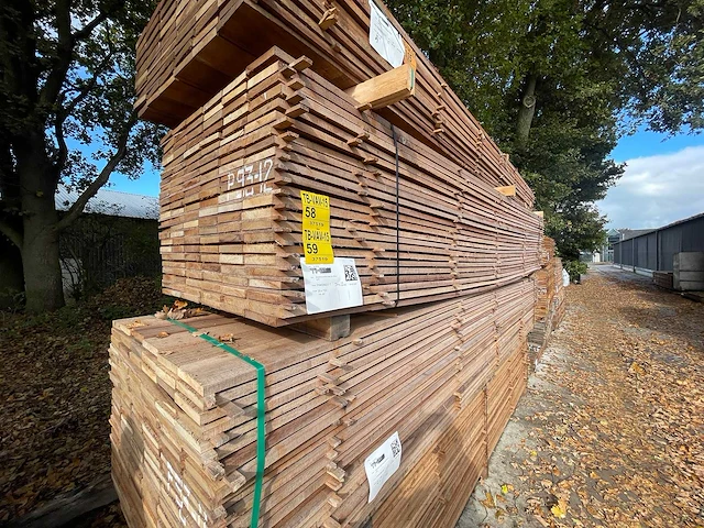 Guyana teak beschoeiingsplanken 4000x150x20mm (69x) - afbeelding 4 van  4