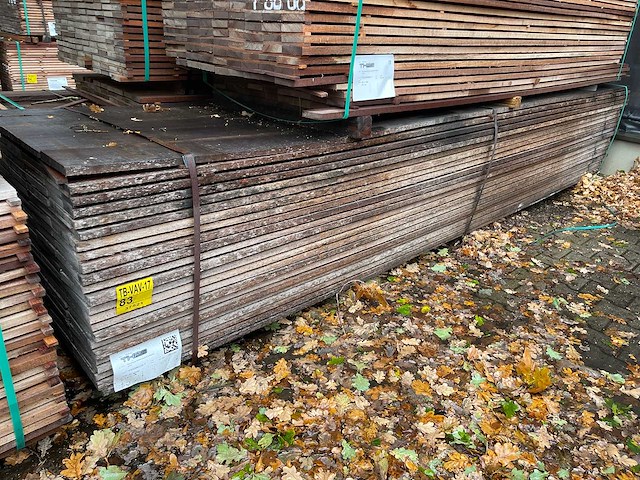 Guyana teak beschoeiingsplanken 4000x200x20mm (115x) - afbeelding 4 van  4