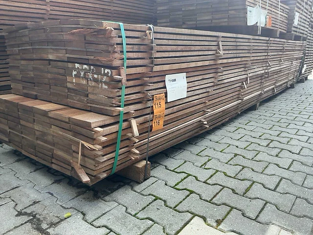 Guyana teak beschoeiingsplanken 4500x150x20mm (69x) - afbeelding 4 van  4
