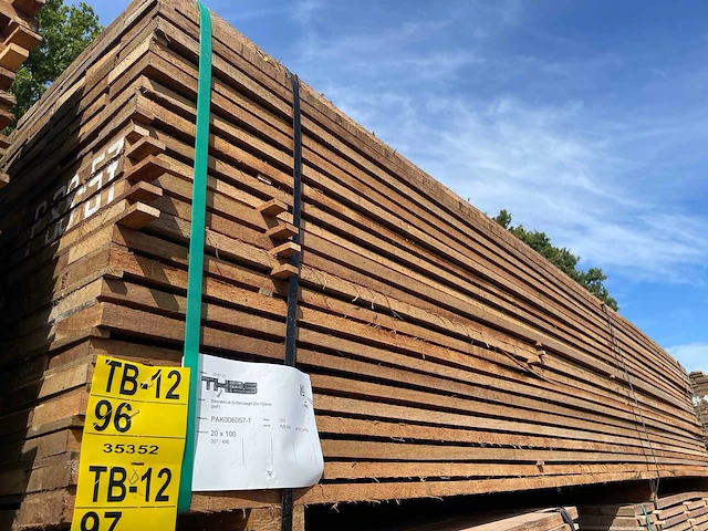 Guyana teak beschoeiingsplanken fijnbezaagd 4000x100x20mm (107x) - afbeelding 4 van  4