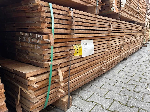 Guyana teak beschoeiingsplanken fijnbezaagd 4500x150x20mm (138x) - afbeelding 4 van  4