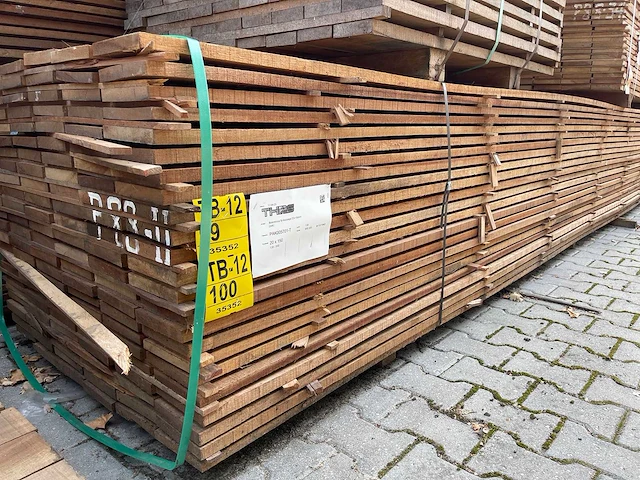 Guyana teak beschoeiingsplanken fijnbezaagd 5000x150x20mm (69x) - afbeelding 4 van  4