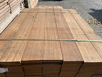 Guyana teak dekdelen 1250x145x27mm (154x) - afbeelding 1 van  3