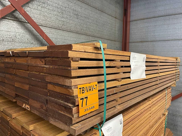 Guyana teak geschaafd 1850x145x21mm (65x) - afbeelding 2 van  3