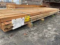 Guyana teak hardhouten palen fijnbezaagd 50x50mm, lengte 300cm (47x) - afbeelding 2 van  3