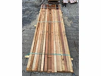 Guyana teak hardhouten palen fijnbezaagd, lengte 300cm (51x) - afbeelding 1 van  3