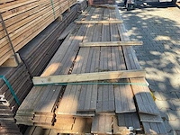 Guyana teak hardhouten planken geschaafd 16x140mm, lengte 450cm (92x) - afbeelding 1 van  3
