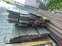 Guyana teak hardhouten planken geschaafd 16x140mm, lengte 450cm (92x) - afbeelding 3 van  3