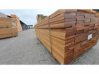 Guyana teak hardhouten planken geschaafd 1850x145x21mm (103x) - afbeelding 2 van  4